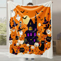 Axyaa Halloween Pumpkin Print Flannel Blanket - Cozy Office & Home Gift
