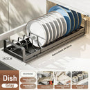 Axyaa Stainless Steel Dish Storage Rack Drawer Organizer