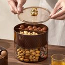 Axyaa Round Plastic Food Serving Tray with Lid - 3-Layer Snack Fruit Storage Box