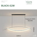 Axyaa Modern Minimalist Dining Table Pendant Lights with LED Bar Hanging Fixtures