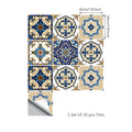 Axyaa Vintage Mediterranean Blue Waterproof Wall Tile Sticker