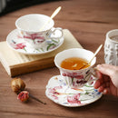Axyaa Iris Ceramic Coffee Mug - 200ml Flower Tea Cup