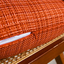 Orange Waterproof Cotton Linen Pillow Cover for Home Sofa Decor by Axyaa