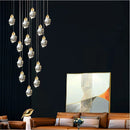 Axyaa Nordic Crystal Cube Chandelier: LED Light for Home, Staircase, Living Room
