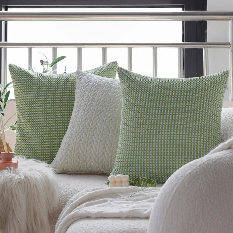 Axyaa Corduroy Square Pillowcase for Sofa Decor, Nordic Style Living Room Cushion Cover