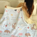 Axyaa Cartoon Print Lambs Wool Blanket: Soft and Cozy Throws for Sofa, Office, and Naps