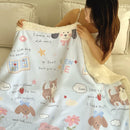 Axyaa Cartoon Print Lambs Wool Blanket: Soft and Cozy Throws for Sofa, Office, and Naps