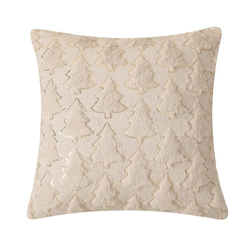 Luxurious Christmas Tree Embroidered Pillow Covers by Axyaa