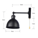 Axyaa Retro Swing Arm Wall Lamp Industrial Bedroom Bedside Light