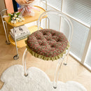 Axyaa Small Floral Rattan Chair Seat Cushion with Lace Round Design