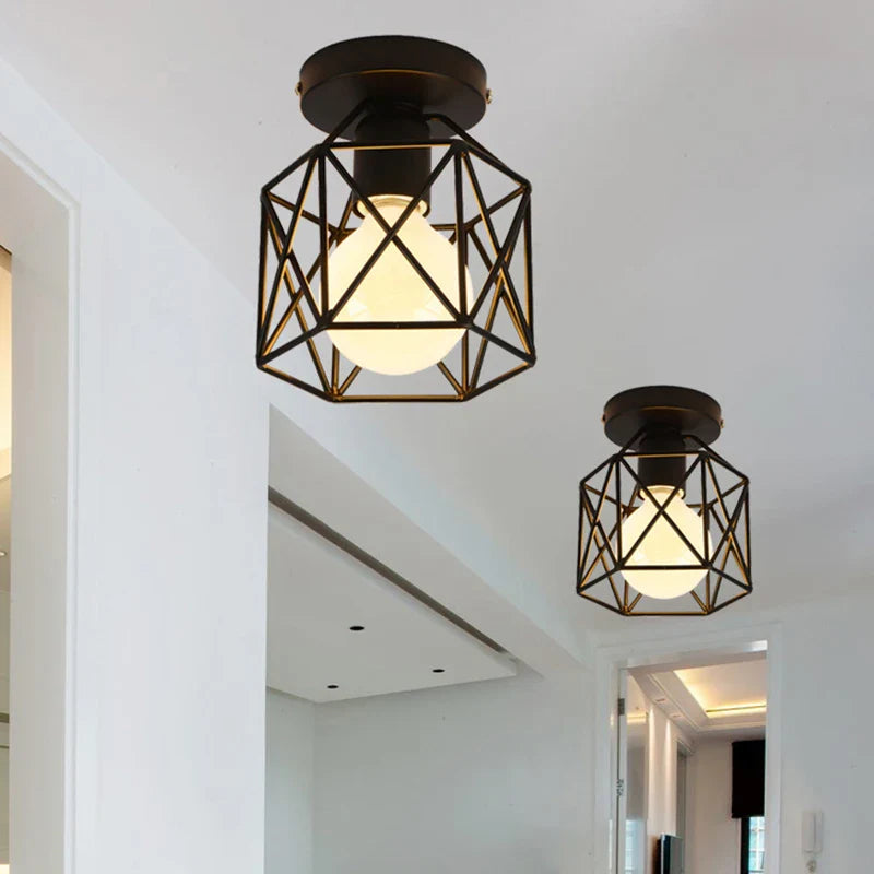 Axya Vintage Cage Ceiling Light Chandelier for Kitchen Bedroom Living Room