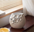 Axyaa Ceramic Hollow Vase: Elegant Flower Holder for Home Decor, Lilies & Roses