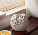 Axyaa Ceramic Hollow Vase: Elegant Flower Holder for Home Decor, Lilies & Roses