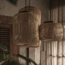 Axyaa Rattan Pendant Lamp: Modern Woven LED Chandelier for Home Decor Lighting