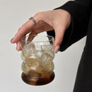 Axyaa Vintage Ripple Glass Cups for Coffee, Juice, Wine - Set of 2