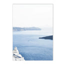 Axyaa Santorini Ocean Seascape Canvas Wall Art Painting Print for Living Room Decor