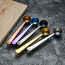 Axyaa Stainless Steel Coffee Scoop with Clip, Multifunctional Mixing Spoon & Sealing Tongs