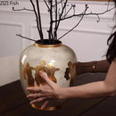 Axyaa Gold Figures Ceramic Vase Desk Decoration Aesthetic Floral Room Decor
