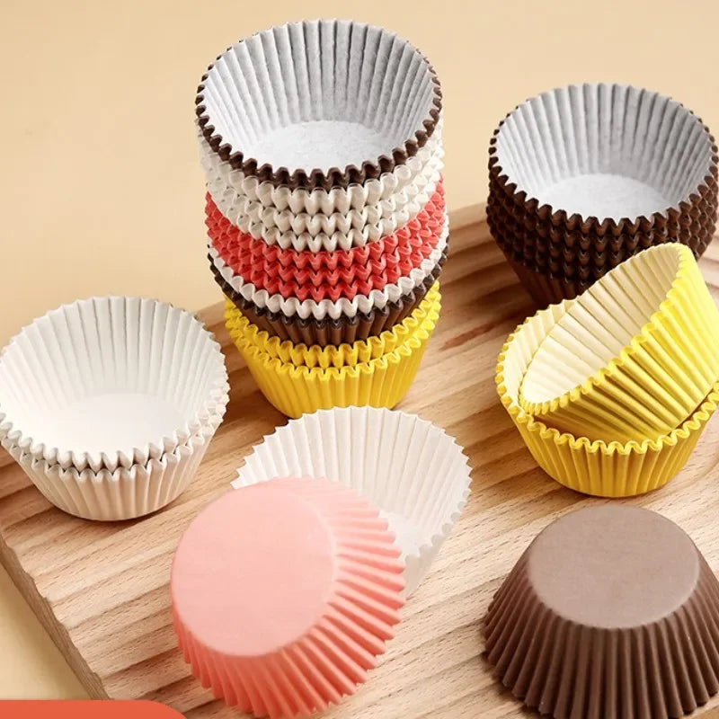 Axyaa Baking Paper Cupcake Moulds 100Pcs Waterproof Greaseproof Disposable Muffin Holders