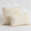 Axyaa Velvet Pom-Pom Throw Pillow Covers Farmhouse Boho Decor 30x50cm 45x45cm