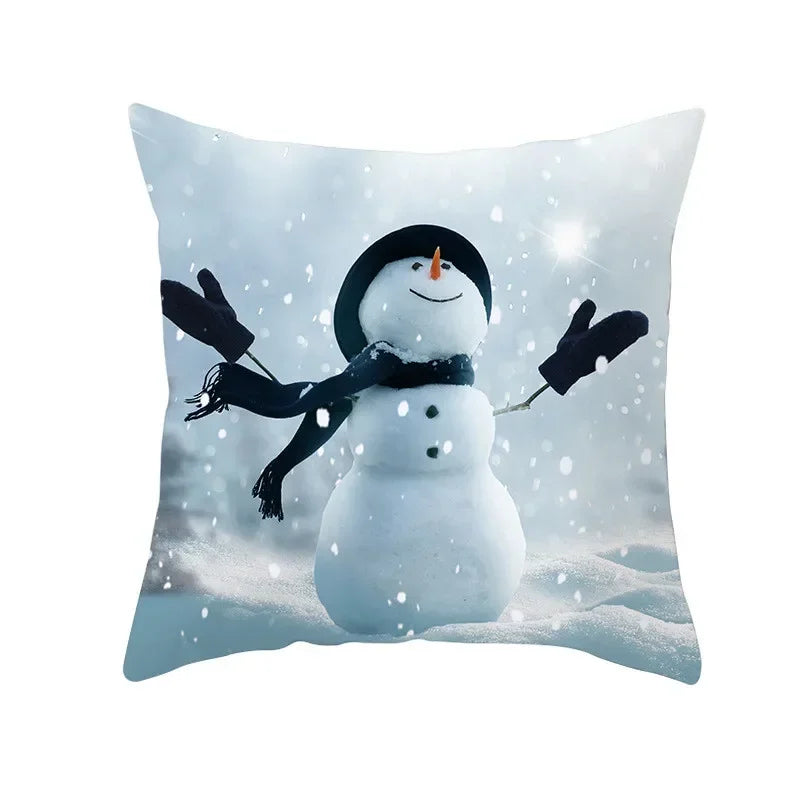 Snowman Pillow Cover Winter Home Decor Cushion Covers by Axyaa