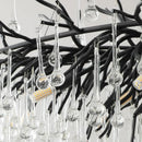 Axyaa Black Crystal Chandelier Water Drop Pendant Light LED