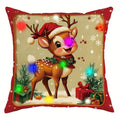 Christmas LED Luminous Pillowcase with Santa Claus Snowman Tree Design by Axyaa