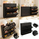 Axyaa Shoe Cabinet with Flip-Top Drawers & Additional Storage