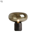 Axyaa Glass Table Lamp LED E27 Marble Base Minimalist Design for Bedroom and Living Room