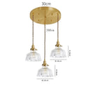 Axyaa Clear Glass LED Pendant Light, Copper Nordic Hanging Lamp for Home Decor
