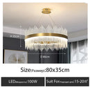 Axyaa Crystal Round Chandelier for Living Room, Bedroom, Dining Room