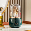 Axyaa 360° Rotating Makeup Brushes Holder & Cosmetic Organizer for Clear Jewelry Container