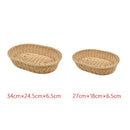 Axyaa Rattan Serving Baskets: Bread Fruit Vegetables Cake Dim Sum Tray Styles