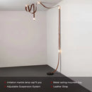 Axyaa Modern Brown Waistband Pendant Light with Artificial Marble Lampshade