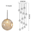 Axyaa Glass Stair Chandelier Modern Living Room Indoor LED Lighting