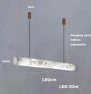 Axyaa Resin Chandelier: LED Linear Suspension Indoor Lighting for Dining Room
