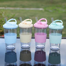 Axyaa Double-Layer Plastic Cup with Straw | Large Capacity | Leak-Proof | Student Friendly