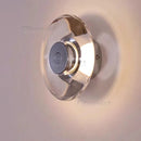 Axyaa Crystal Round LED Wall Sconce for Bedroom Living Room