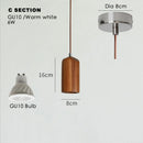 Axyaa Walnut Wood LED Pendant Lamp for Dining Room and Living Room