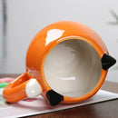 Axyaa Cartoon Fox Ceramic Mug: Cute Hand Drawn Coffee Cup for Kids and Adults