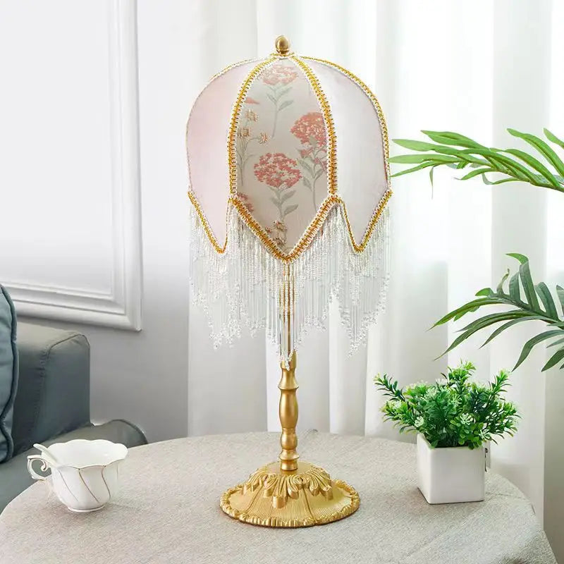 Axyaa French Tassels Table Lamp - Retro Chic for Living Room and Bedroom