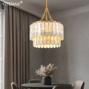Axyaa French Shell Chandelier: Elegant 5-Lamp Gold Lighting for Living Room, Bedroom, Kitchen