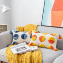 Axyaa Bohemian Chenille Throw Pillowcase with Tufted Tassels