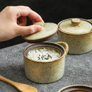 Axyaa Coarse Pottery Bird's Nest Cup Ceramic Steamed Egg Soup Seasoning Jar