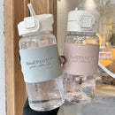 Axyaa 500ml Clear Leakproof Water Bottle with Straw - Portable for Travel & Office