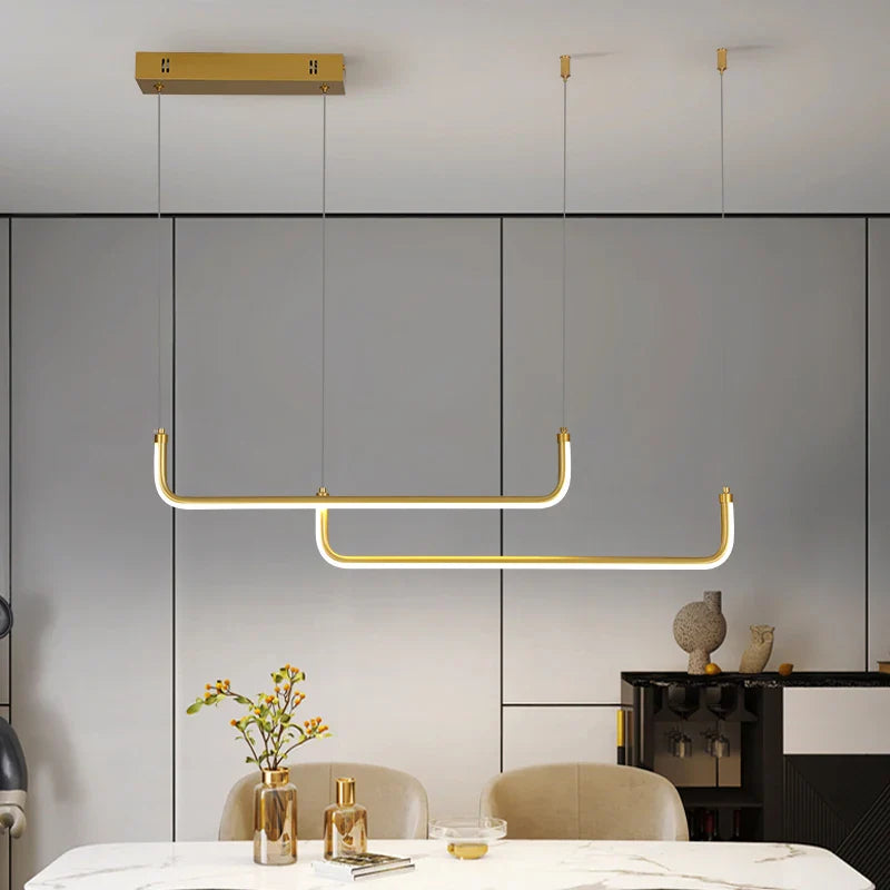 Axyaa Gold Pendant Light: Modern, Energy-Efficient, Adjustable for Dining Room
