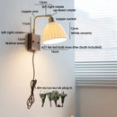 Axyaa Vintage Brass Ceramic LED Wall Lamp with Pull Chain Switch