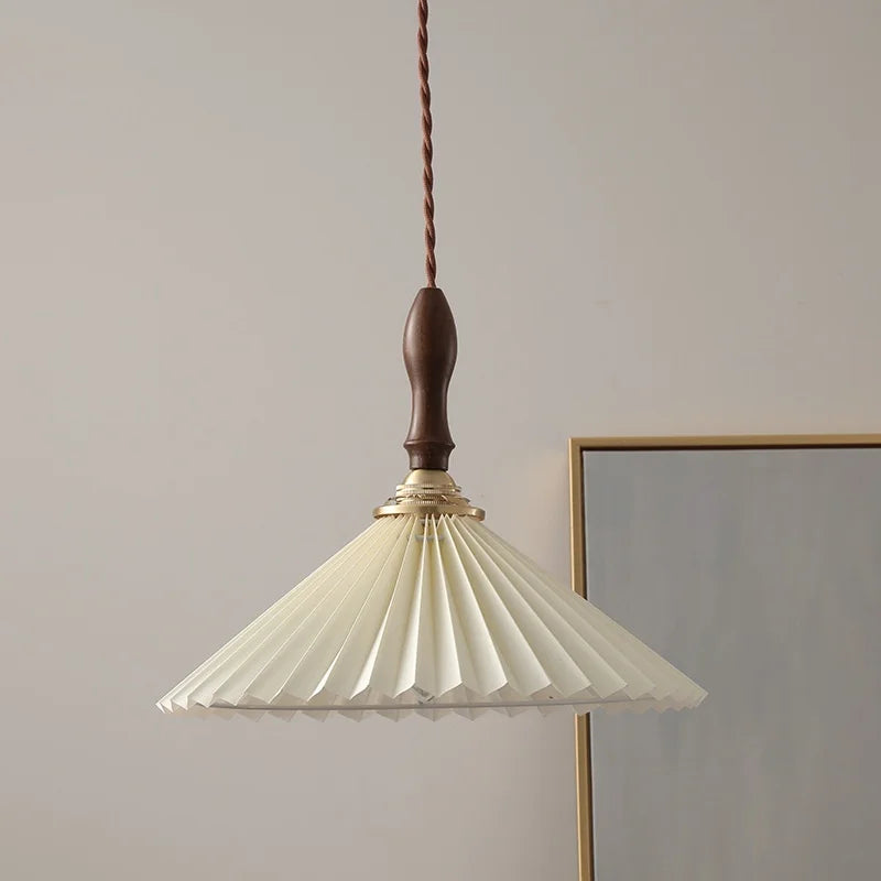 Axyaa Fabric Copper LED Pendant Lights, E14 Nordic Hanging Lamp for Home Decor