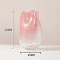 Pink Ripple Gradient Glass Vase Hydroponics Axyaa Modern Home Decor