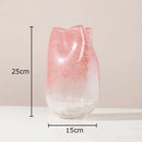 Pink Ripple Gradient Glass Vase Hydroponics Axyaa Modern Home Decor